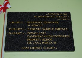 XX lecie nadania imienia Jana Pawła II Samorządowej Szkole Podstawowej w Goździe Lipińskim i X lecie powołania Zamojsko Lubaczowskiej Rodziny Szkół im Jana Pawła II