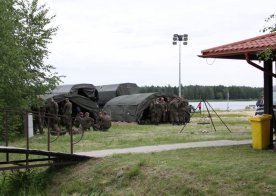 Ćwiczenia zgrywające nad Zalewem w Biszczy